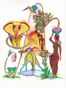 Le A de Afrique-Sur mesure-Acrylique-Christine Martin-HARTIE