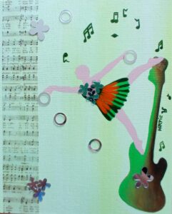 Tableau peint à l’acrylique au pinceau. L’artiste peintre est Christine Martin. Signature HARTIE. Scène imaginaire.